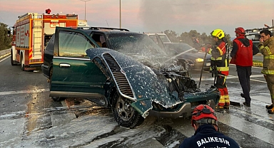 Edremit’te Korkutan Kaza: Can Kaybı Yok, Yangın Kontrol Altında