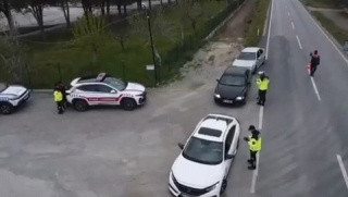 Akhisar'da Dron Destekli Trafik Denetimi