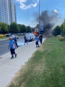 Bakırköy'de Hareket Halindeki Araç Alev Aldı