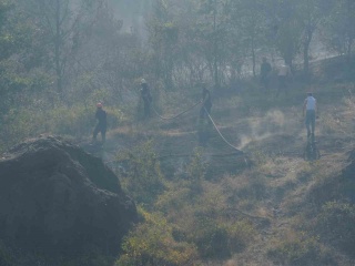 Düzce-Sakarya Sınırındaki Yangınla Mücadele