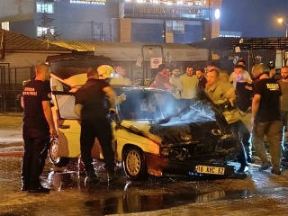 İnegöl'de Otomobil Yangını: Korku Dolu Anlar