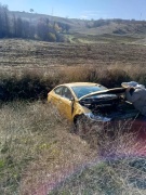 Kontrolden Çıkan Taksi Tarlaya Uçtu