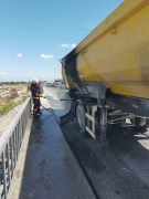 Malatya'da Hafriyat Kamyonunda Yangın Çıktı - Hızlı Müdahale İle Söndürüldü
