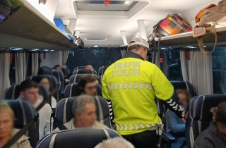 Manisa'da Otobüslerde Emniyet Kemeri Denetimi