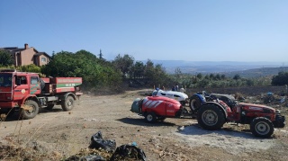 Mudanya'da Anız ve Zeytinlik Yangını